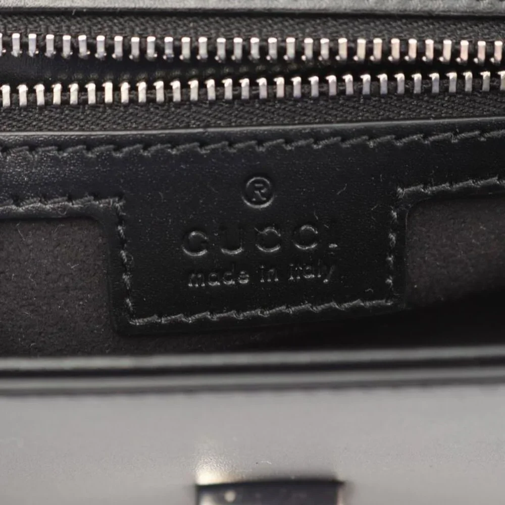 Gucci Shoulder Bag Double Black Leather - Picture 4 of 5